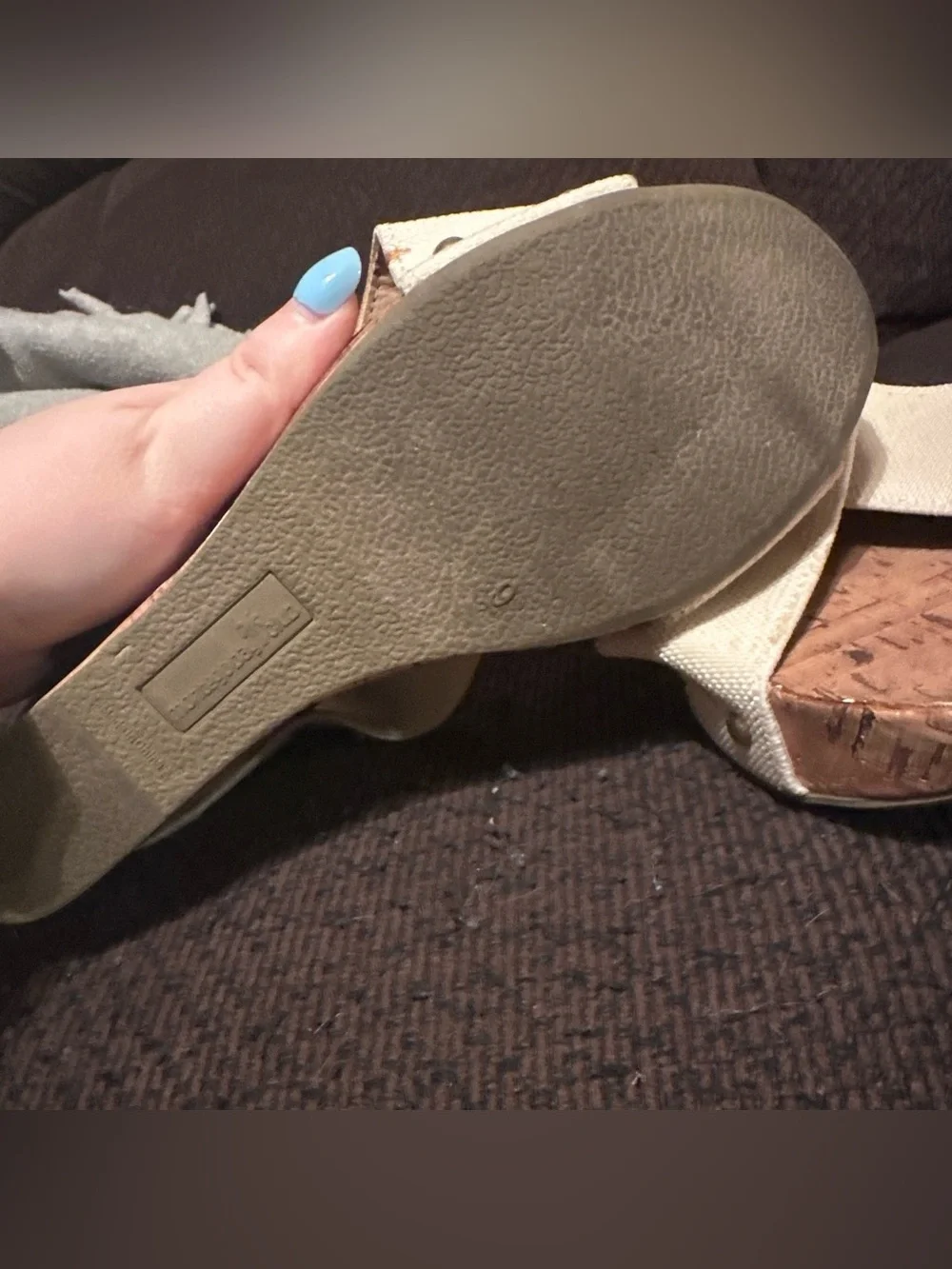 Montego Bay Club Cream Cross-Band Cork Wedge Sandals